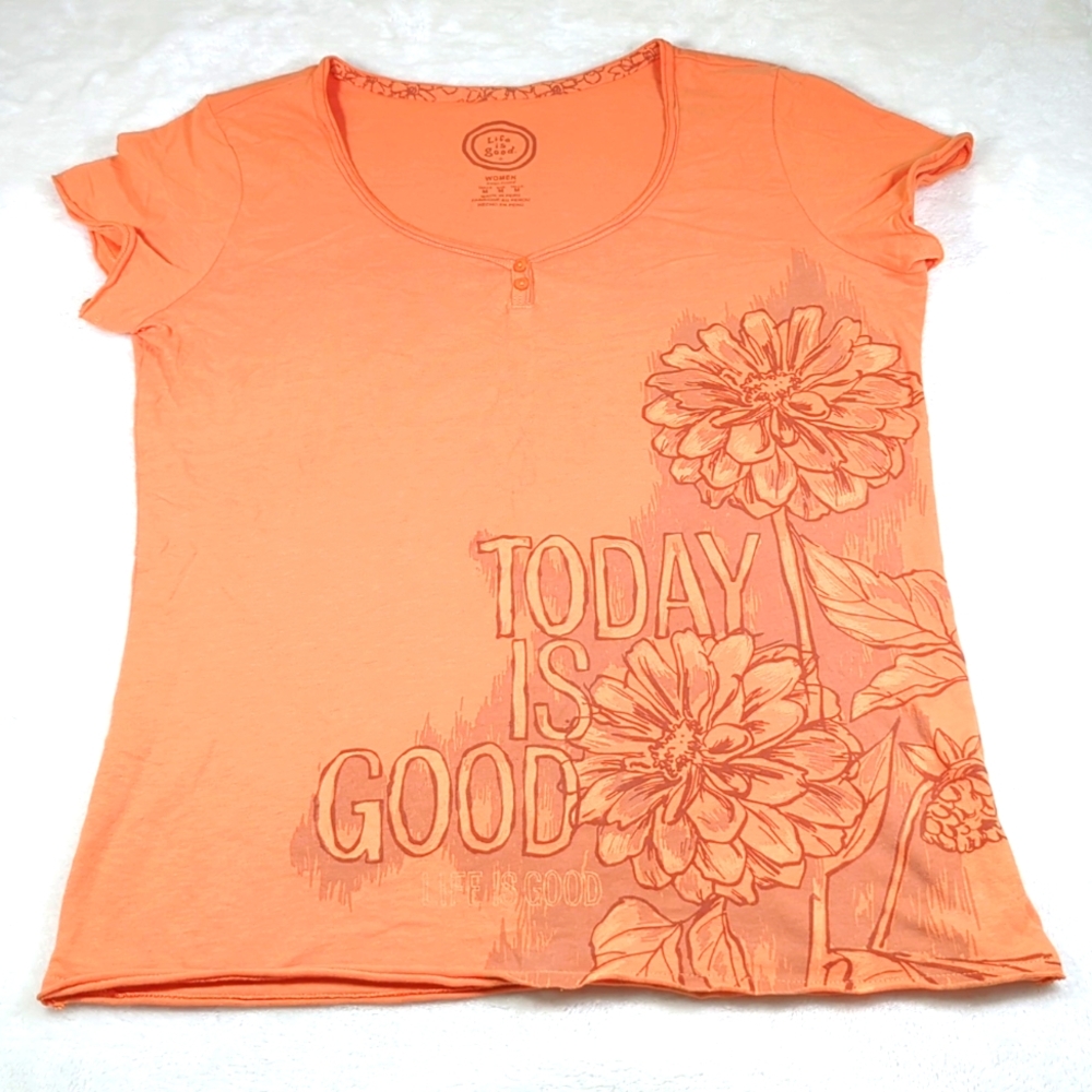 Life Is Good Henley style tshirt M NWOT